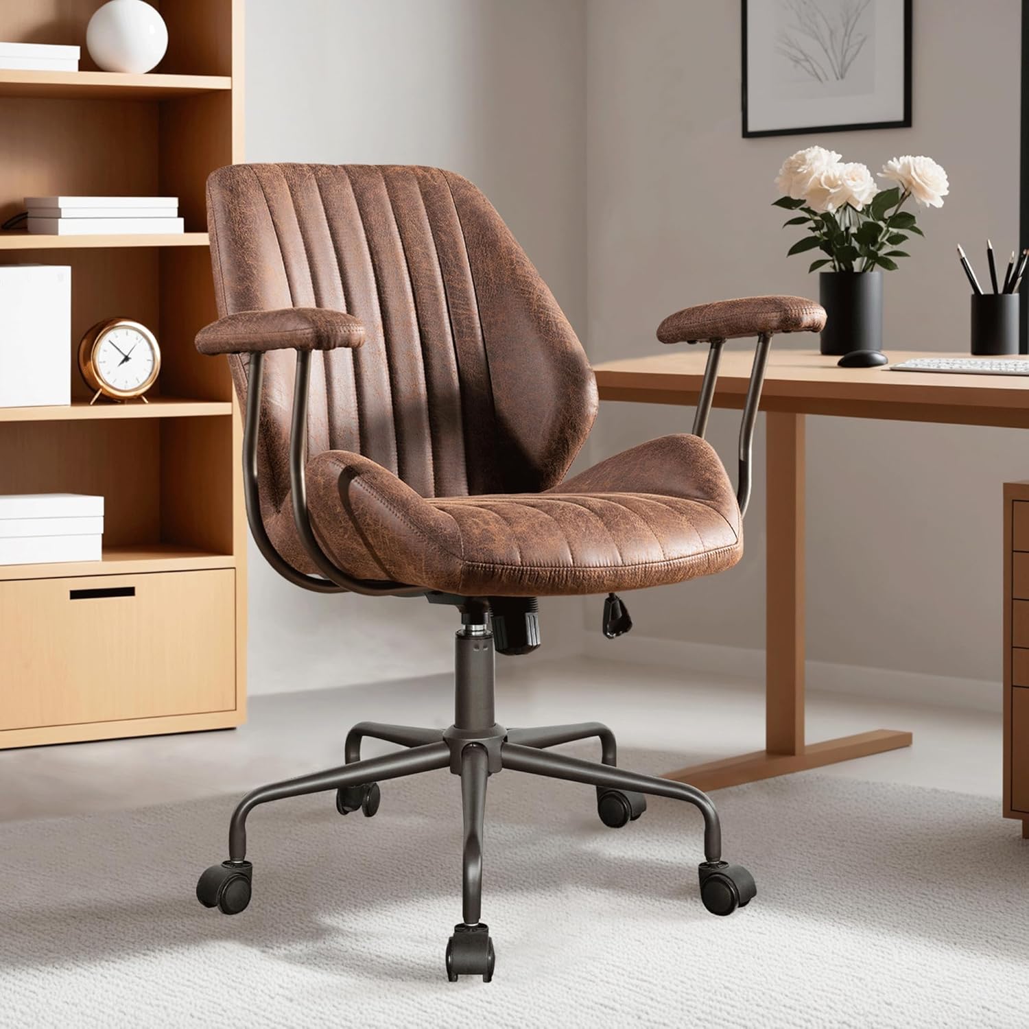 Ergonomic Home Office Chair for Comfort and Style in Brown