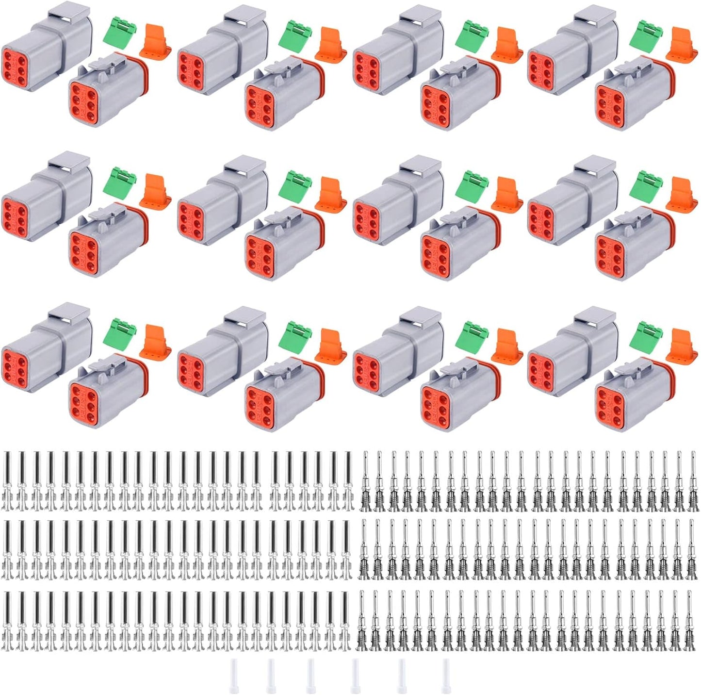 198PCS 6 Pin Way Deutsch DT Gray Connector Set for Vehicles