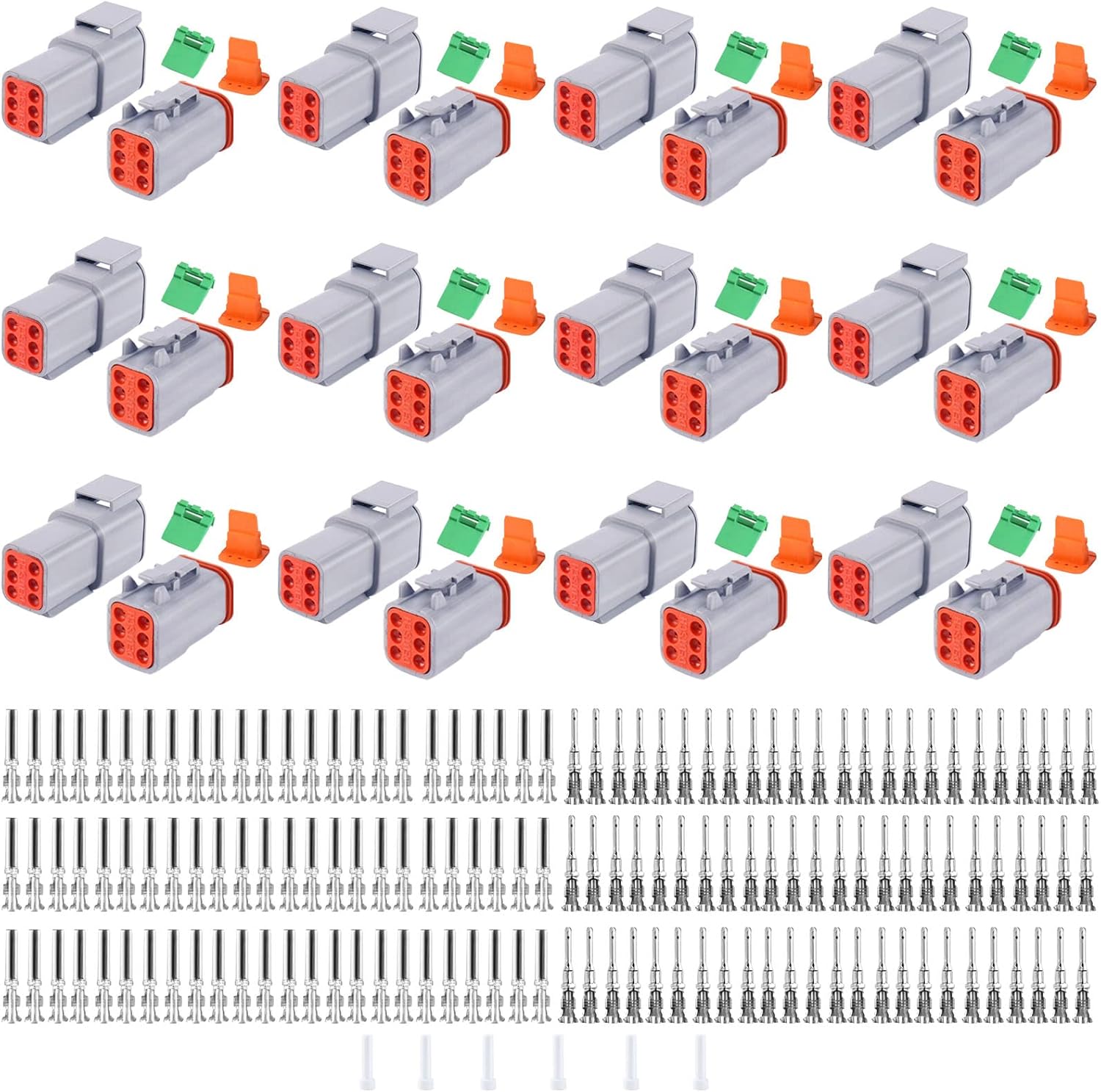198PCS 6 Pin Way Deutsch DT Gray Connector Set for Vehicles
