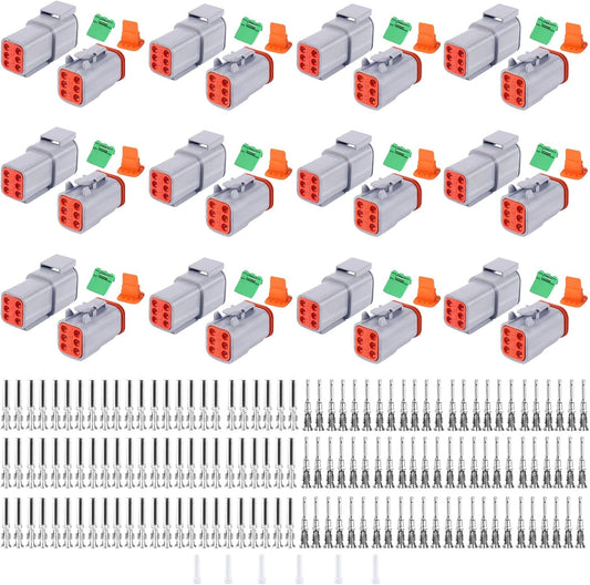 198PCS 6 Pin Way Deutsch DT Gray Connector Set for Vehicles