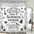Spooky Halloween Shower Curtain Set - Waterproof & Vintage Design