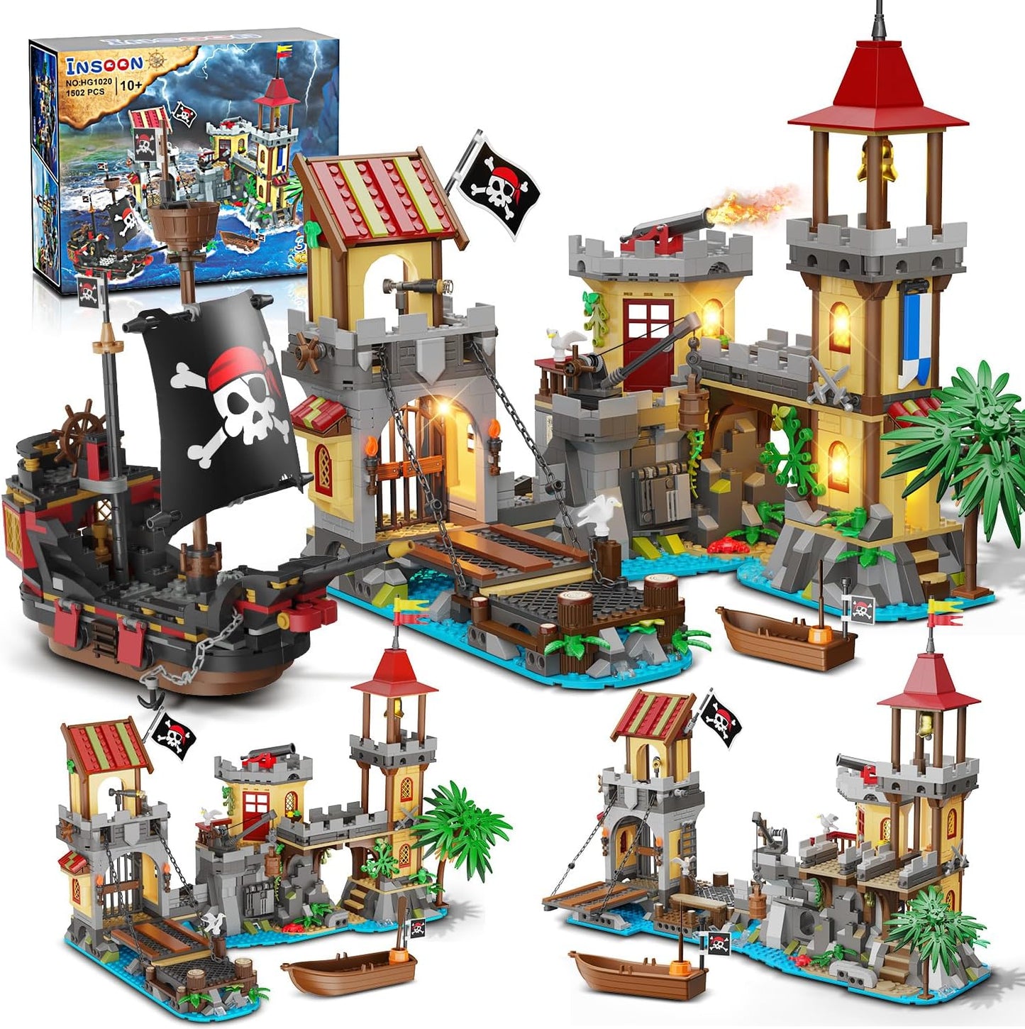 Pirate Castle Building Set with Light for Thrilling Adventures