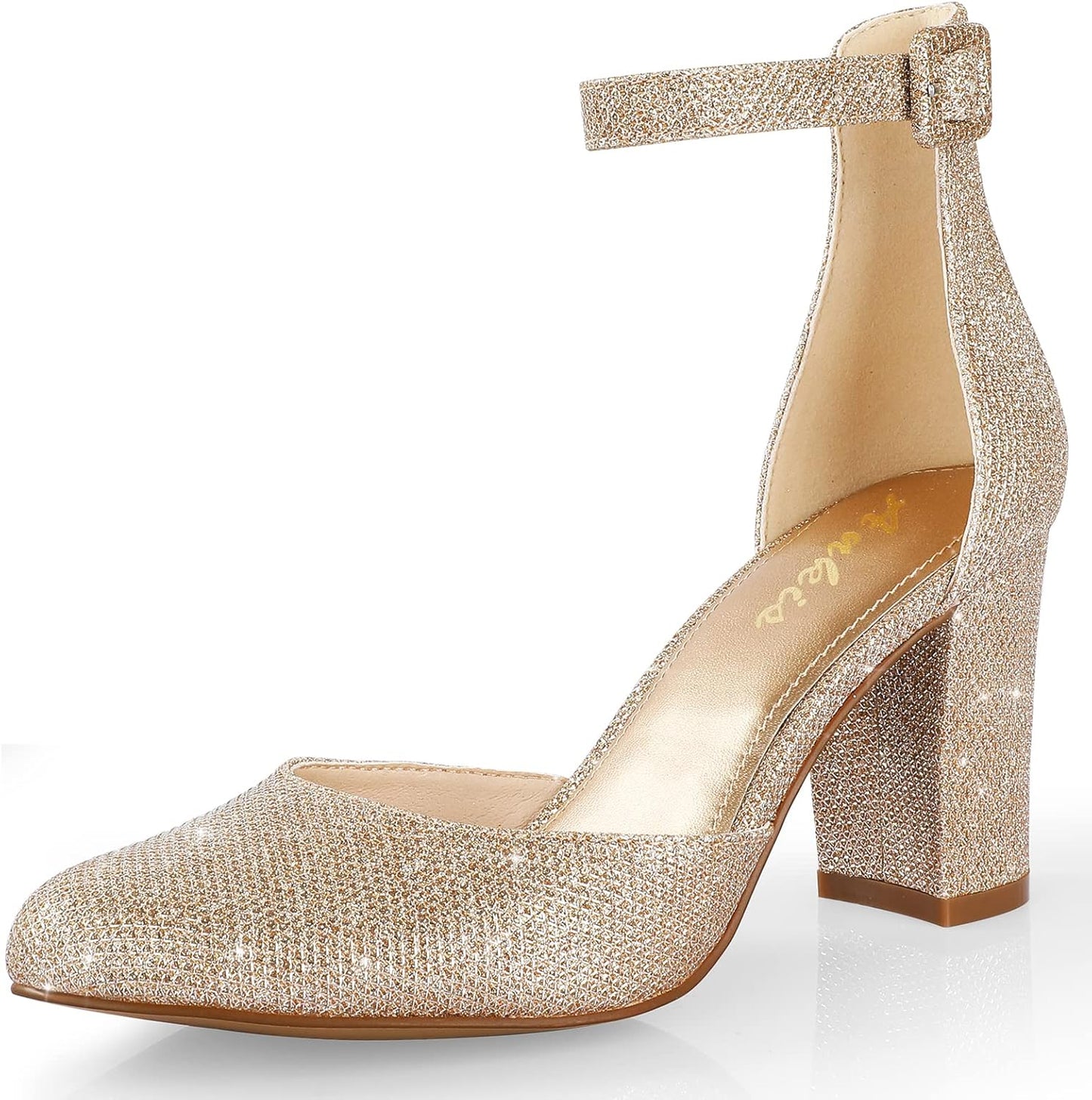 Ankis Closed Toe Heels for Women - Stylish Chunky Block Pumps