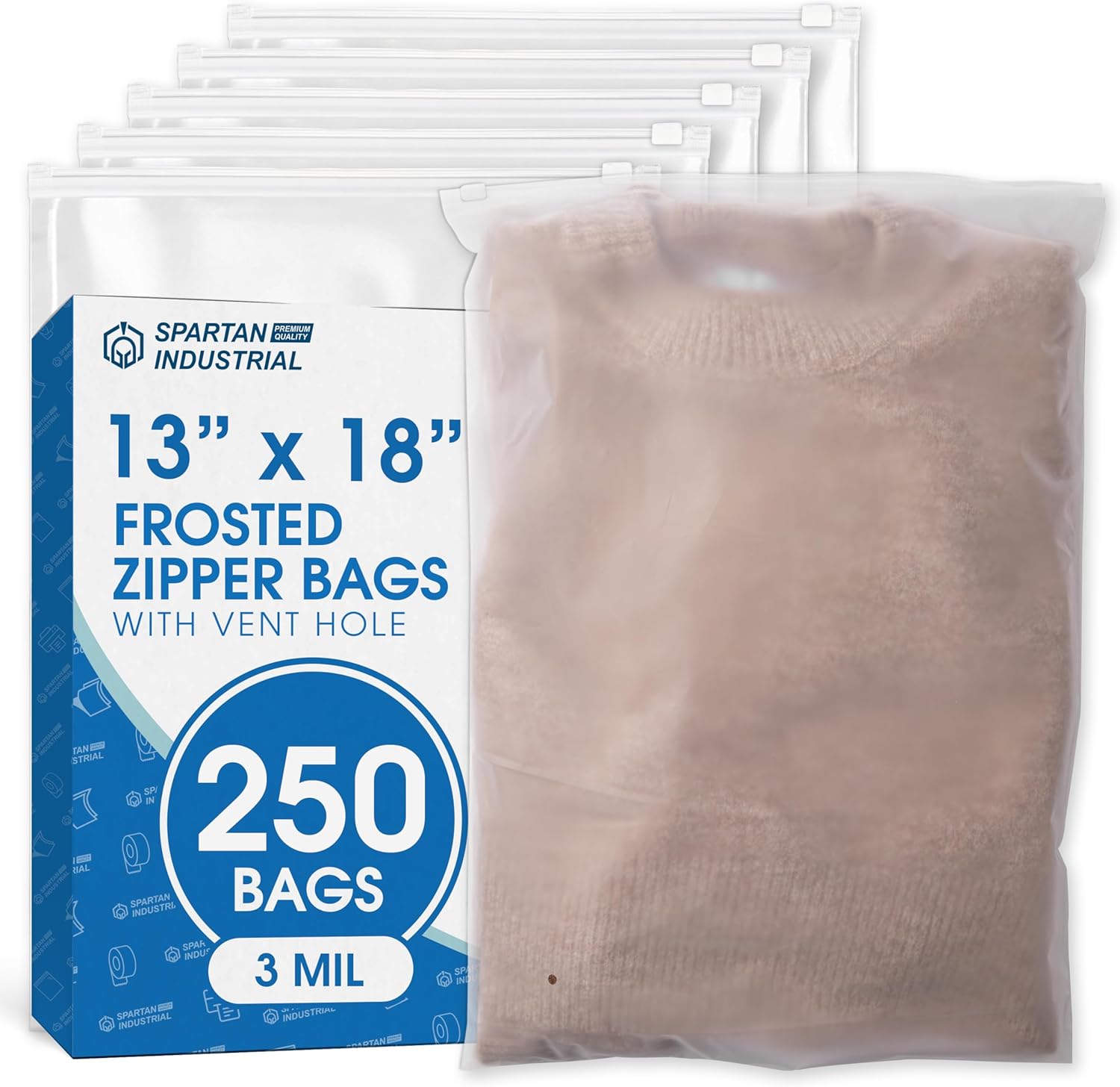 Spartan Industrial 13 X 18 Frosted Reclosable Zip Bags - 100 Count