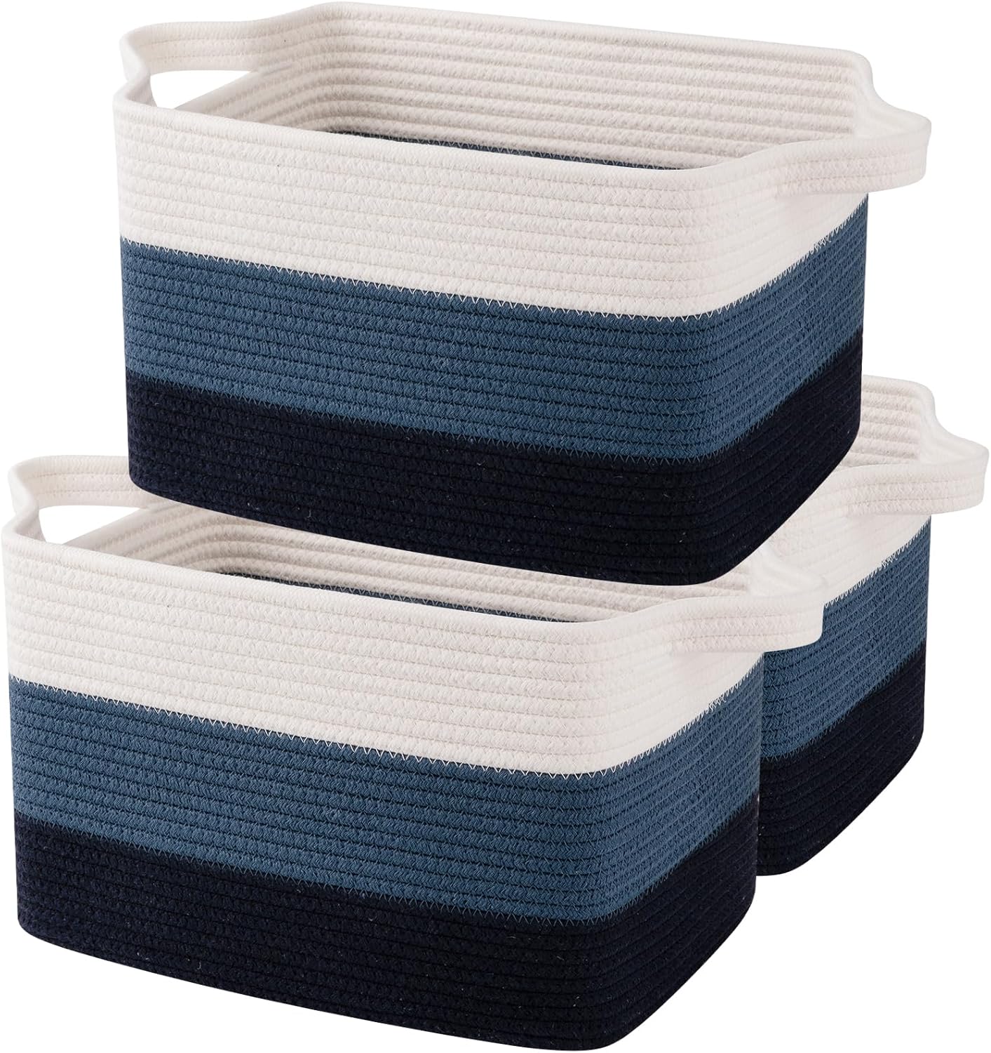 Woven Cotton Rope Storage Basket Set for Home Organization