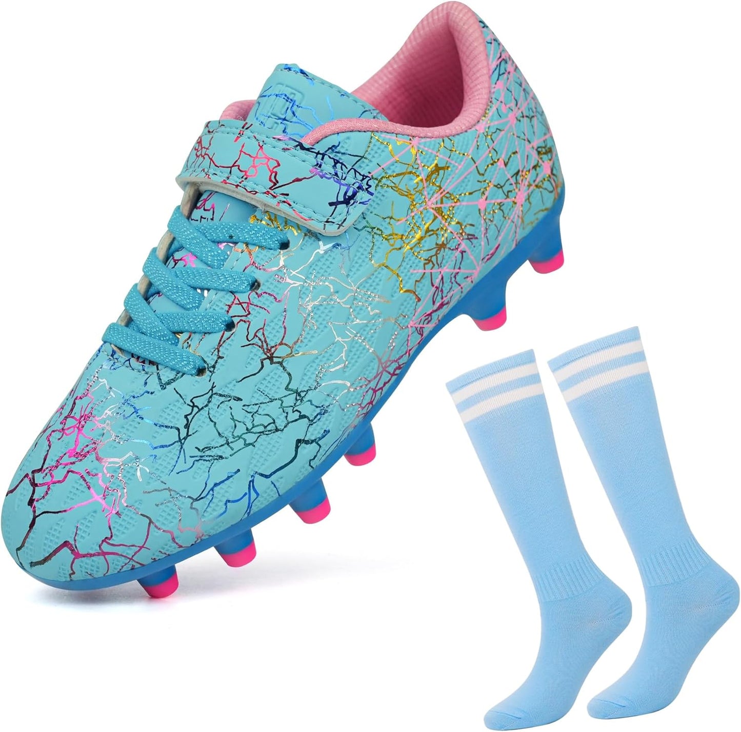 brooman Kids Firm Ground Soccer Cleats for Boys and Girls