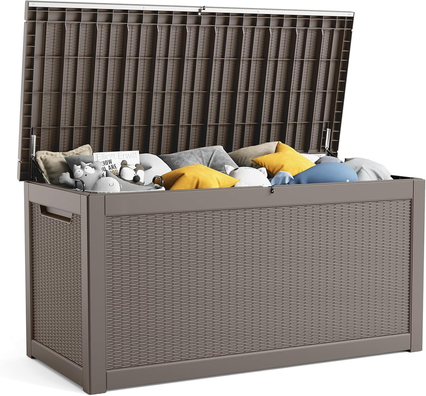 260 Gallon Resin Deck Box for Outdoor Storage and Furniture