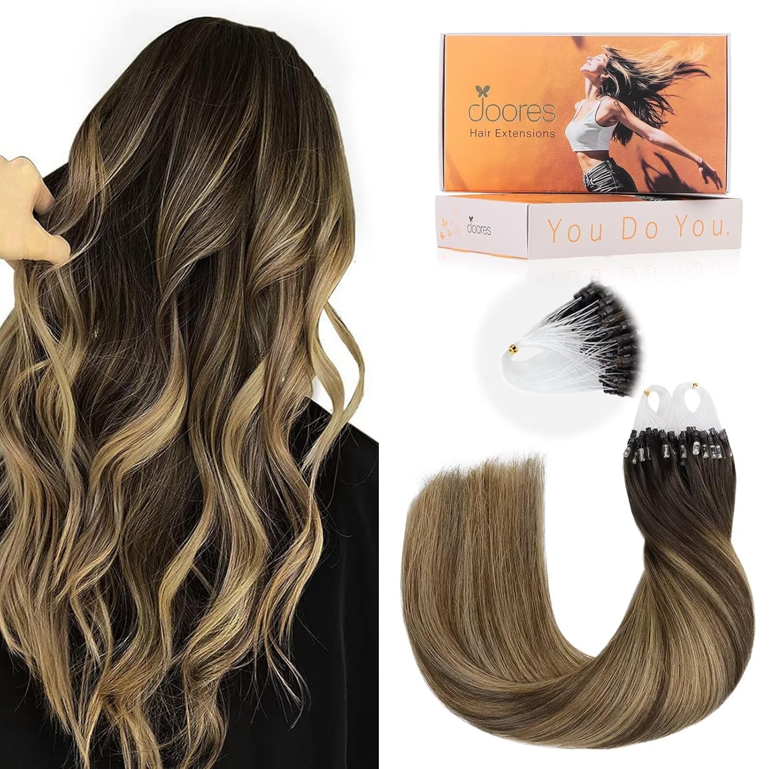 Micro Bead Hair Extensions for Gorgeous Balayage Styles