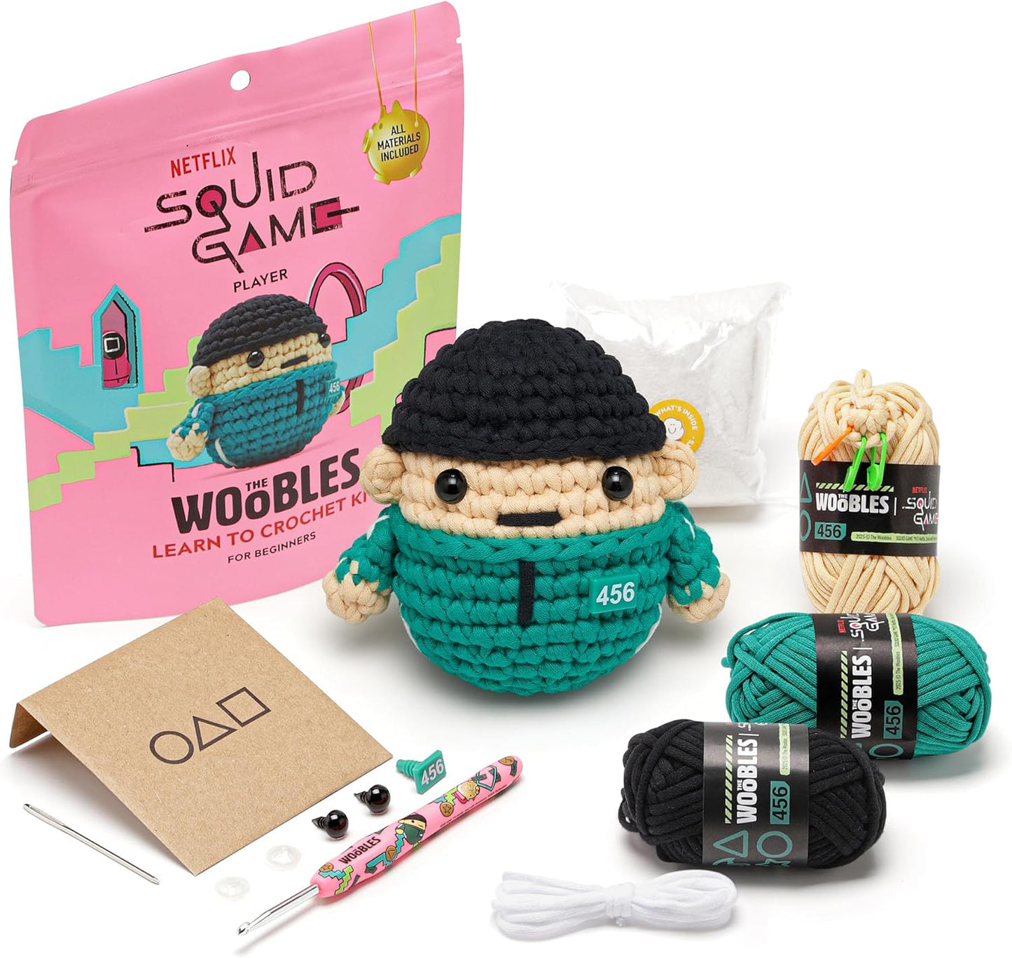 The Woobles Beginners Crochet Kit for Squid Game Characters