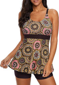 Zando Womens Tankini Swimsuit with Boyshorts - Tummy Control Flowy Set