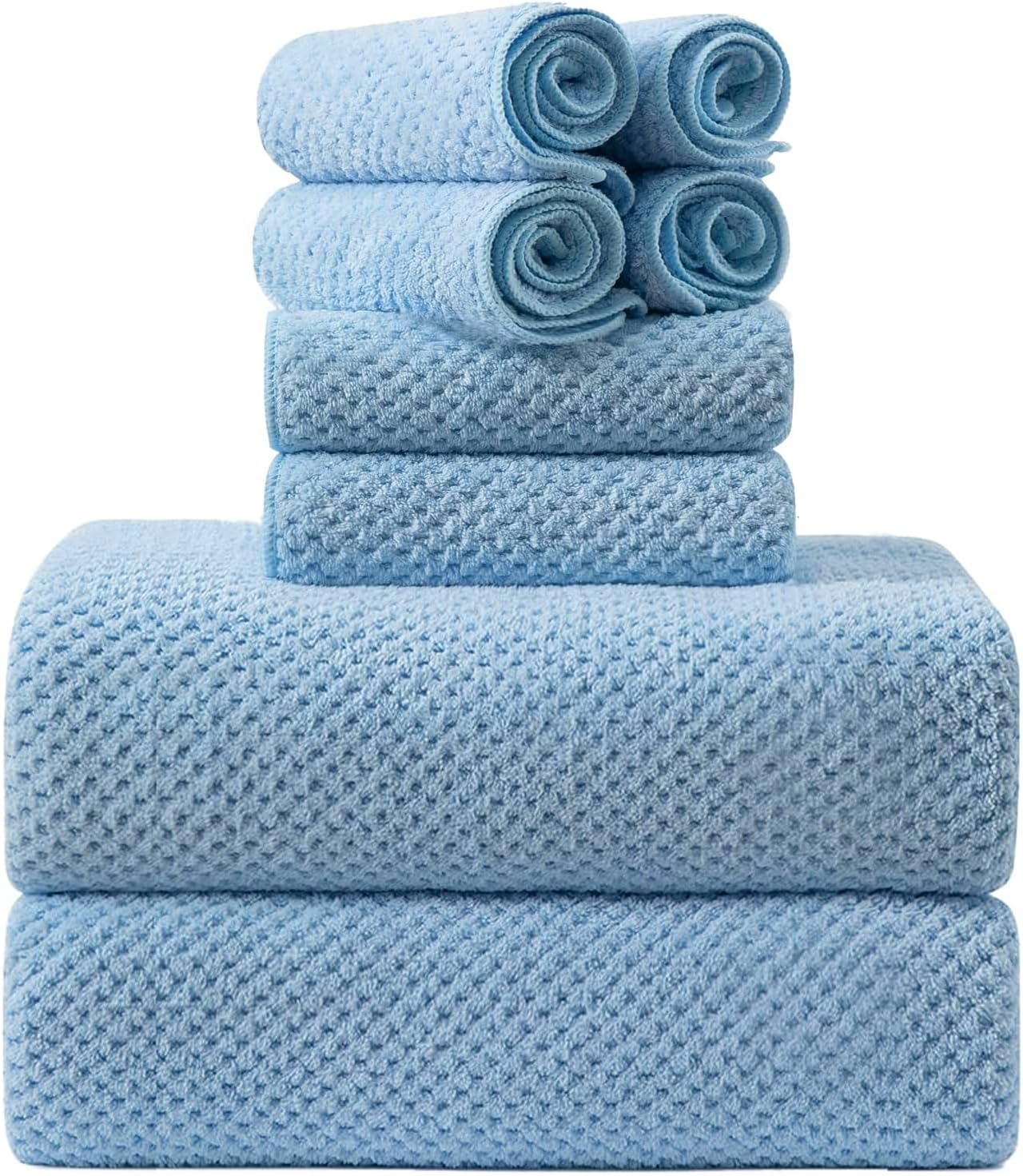 8-Piece Bath Towel Set - Ultra Soft Microfiber Quick Dry Towels