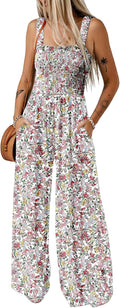 Women's Sleeveless Printed Wide Leg Jumpsuit - Loose Summer Fit
