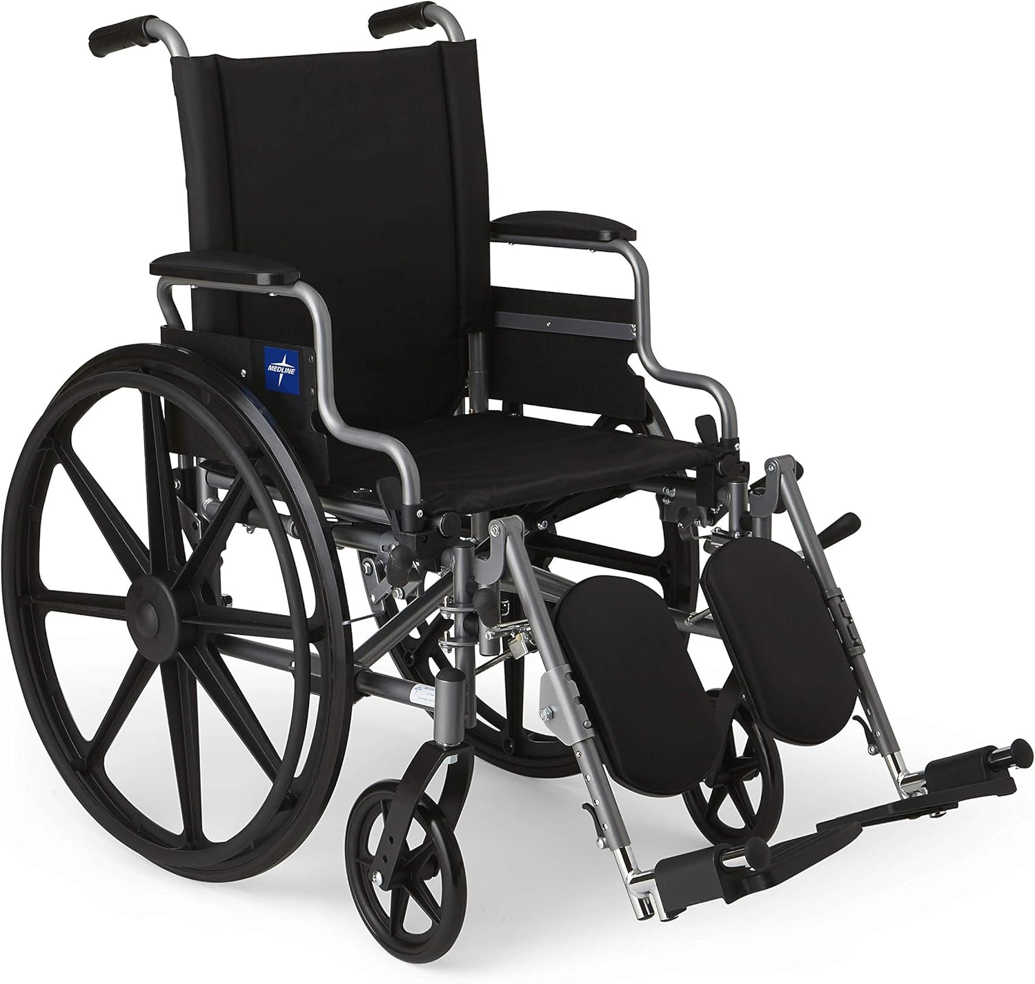 Medline Lightweight Wheelchair for Adults with Elevating Leg Rests