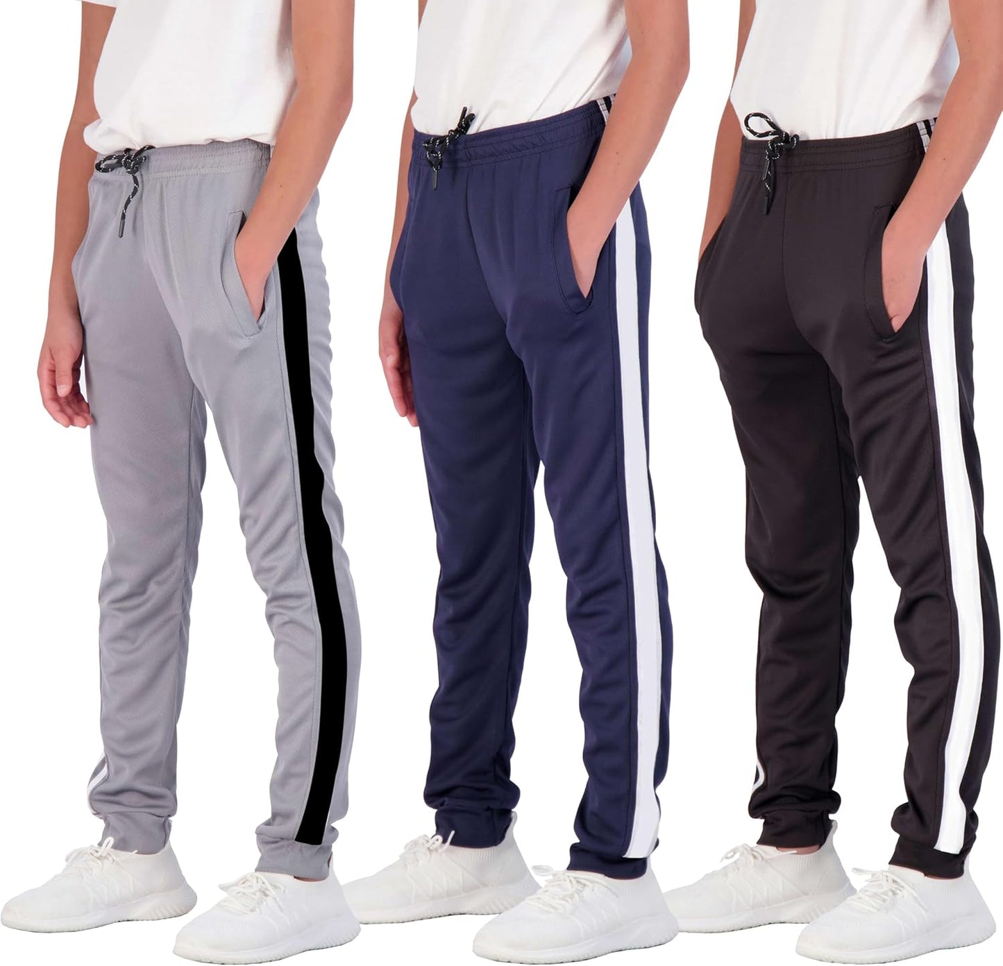 Real Essentials Boy's Mesh Jogger Sweatpants for Active Kids
