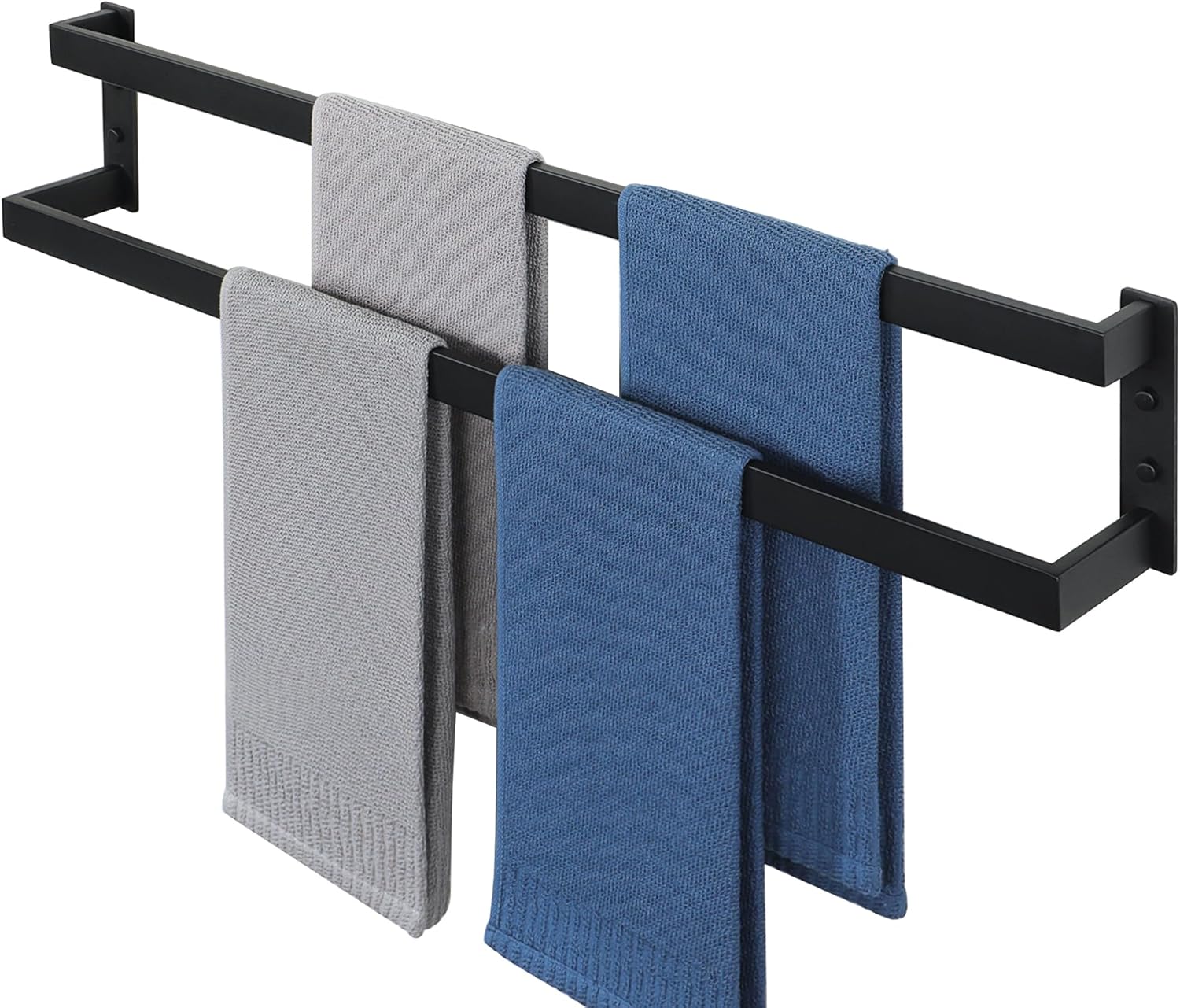 Alise Double Towel Bar 32in - Matte Black Stainless Steel Rack