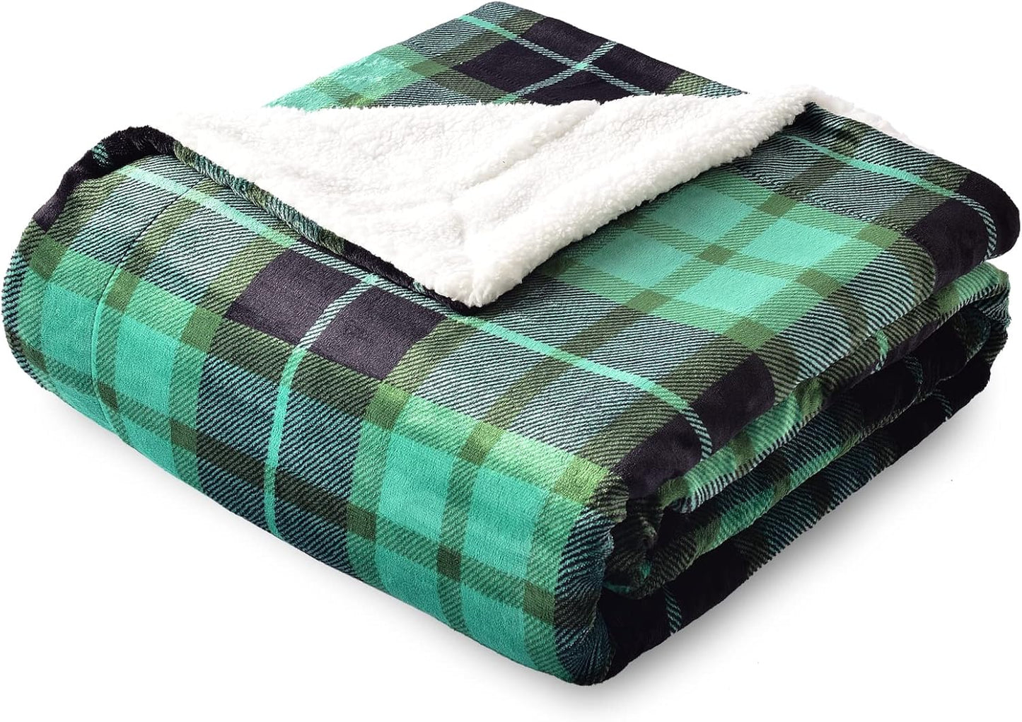 SOCHOW Sherpa Plaid Fleece Throw Blanket for Cozy Comfort