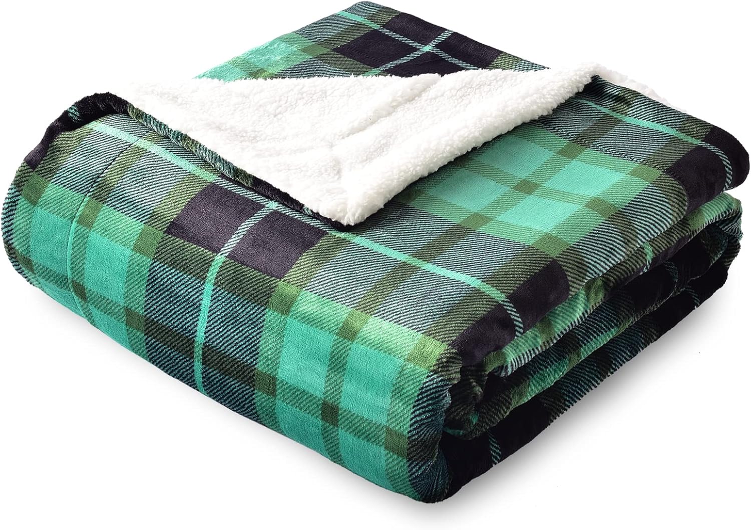 SOCHOW Sherpa Plaid Fleece Throw Blanket for Cozy Comfort