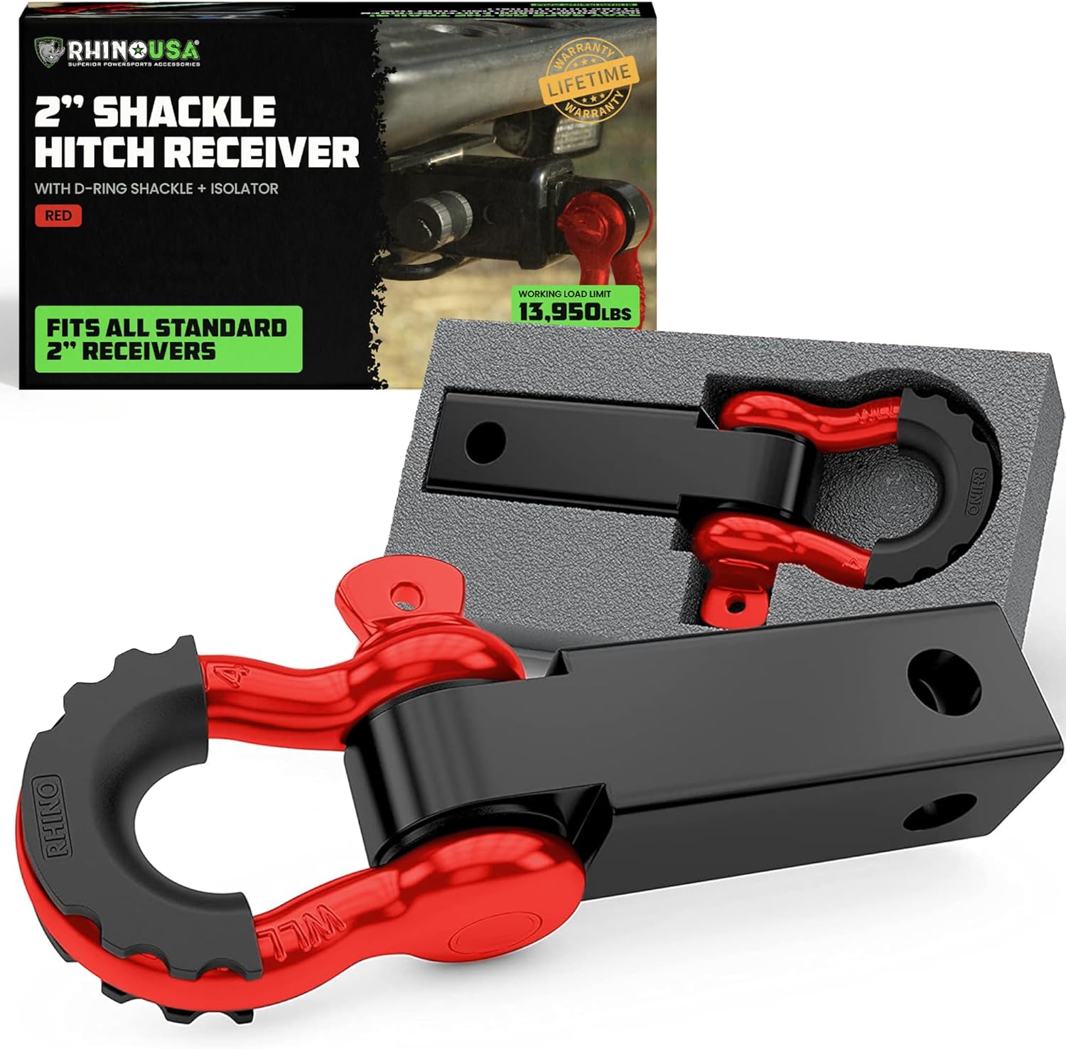 Rhino USA Shackle Hitch Receiver for Safe Vehicle Recovery