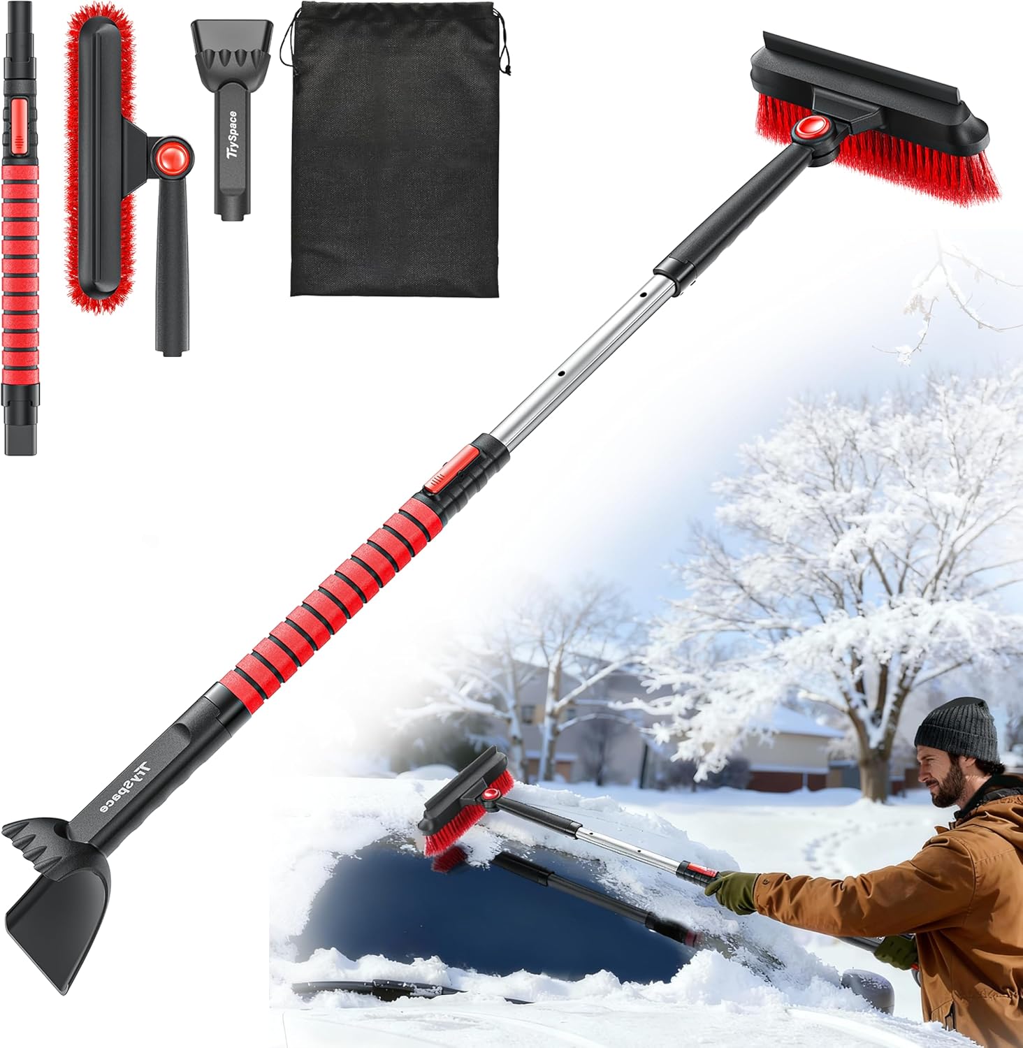 All-Around High-Efficiency Cleaning 39in Extendable Snow Brush