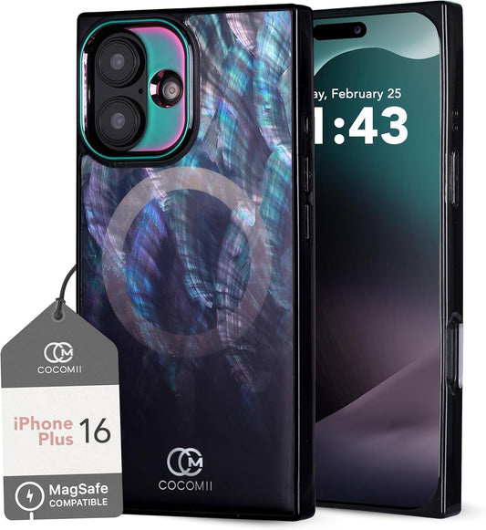 Cocomii Rectangle Case for iPhone 16 Plus - Glossy Black Design