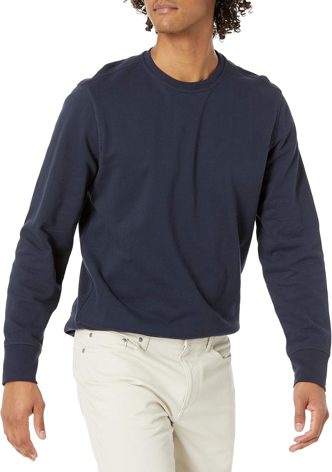 Mens Lightweight Fleece Crewneck Sweatshirt