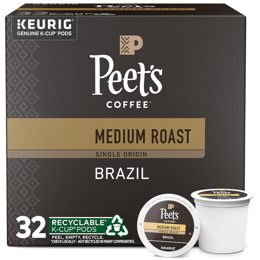 Peet's Coffee, Medium Roast K-Cup Pods - Brazilian Blend 32ct