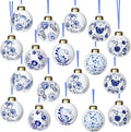 Blue and White Chinoiserie Ceramic Ornaments Set - 18 Piece