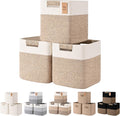 11 Inch Storage Cubes 3 Pack - Cotton Rope Cube Bins for Shelves
