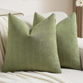 Moss Green Chenille Decorative Throw Pillow Covers 26x26 in - Cozy