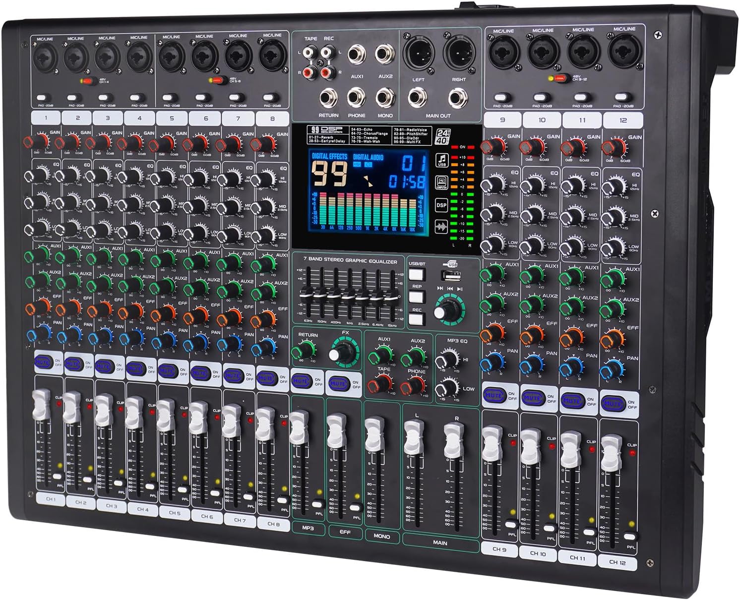 GF12 Multifunction 12 Channel Audio Mixer for Performance Use