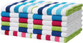Kaufman Soft Oversized Cabana Striped Beach Towels - Plush 30 x 60 in