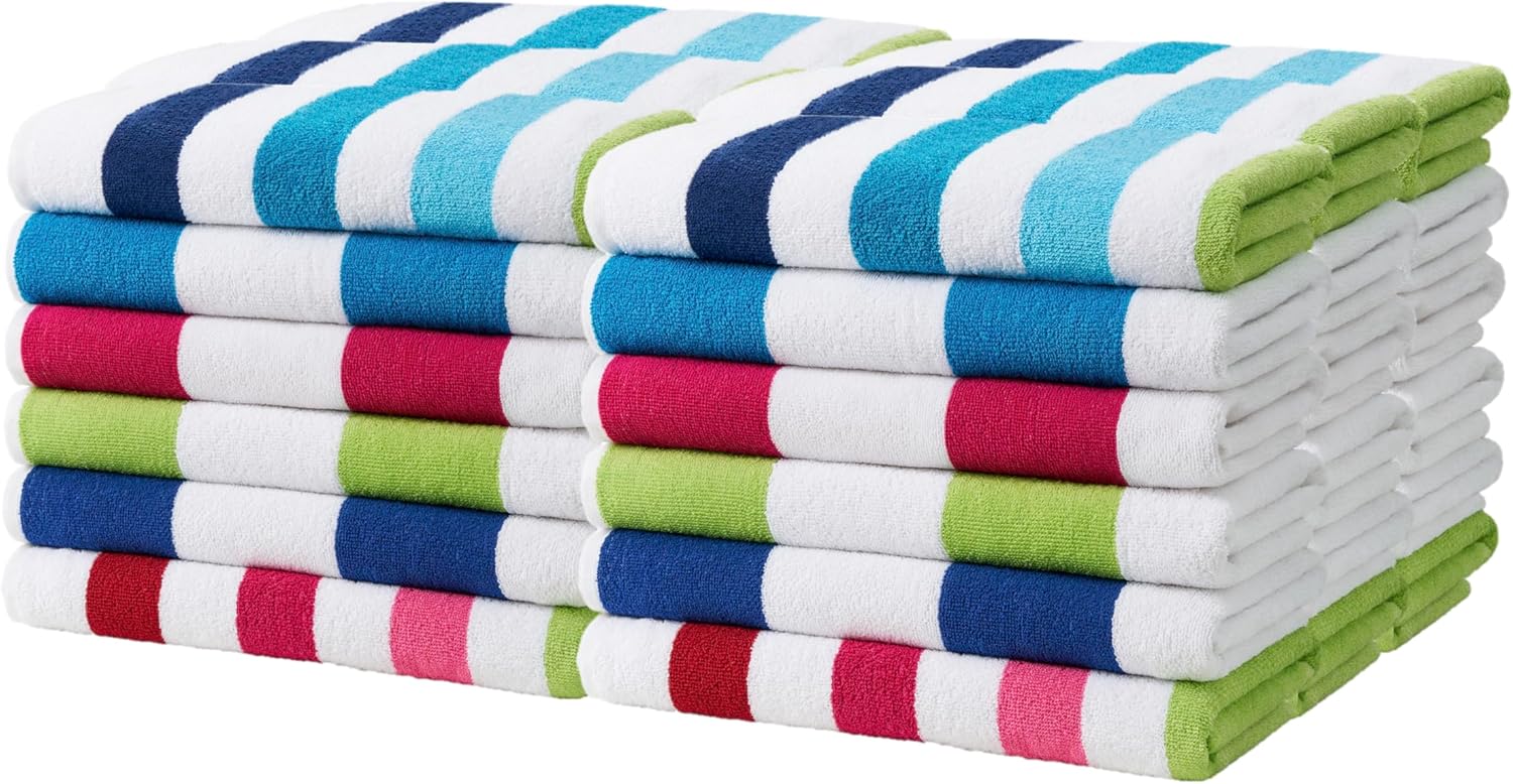 Kaufman Soft Oversized Cabana Striped Beach Towels for Comfort