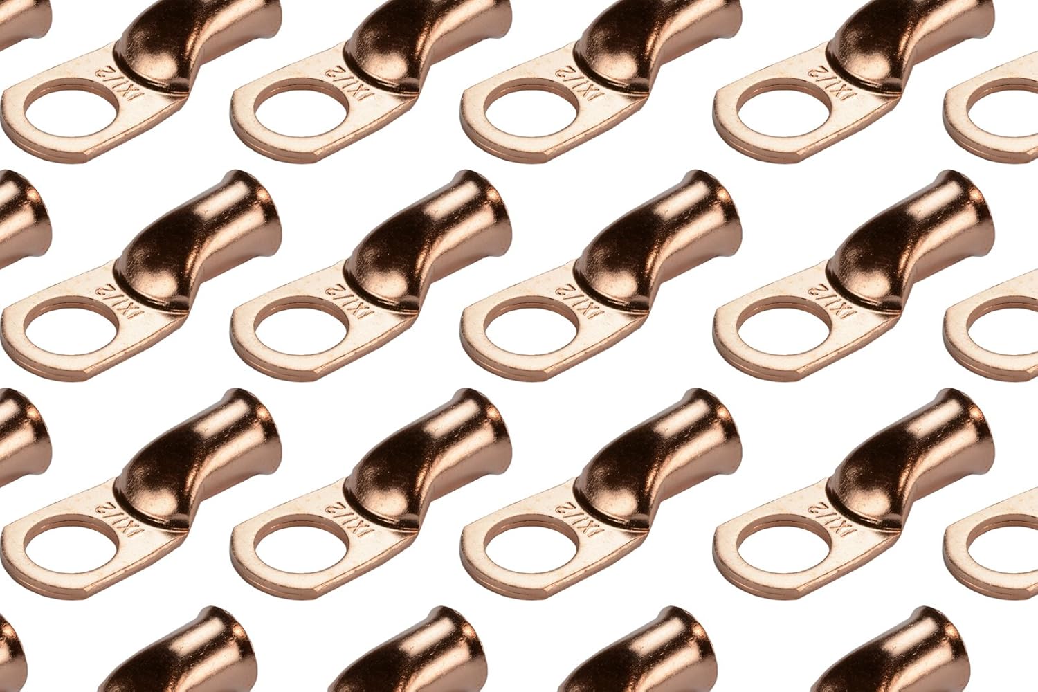 TEMCo 100 Pack Bare Copper Welding Battery Cable Ends for Durability