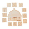 Barn Quilt Barn with Wooden Quilt Square Design Cutout Kit - DIY Decor
