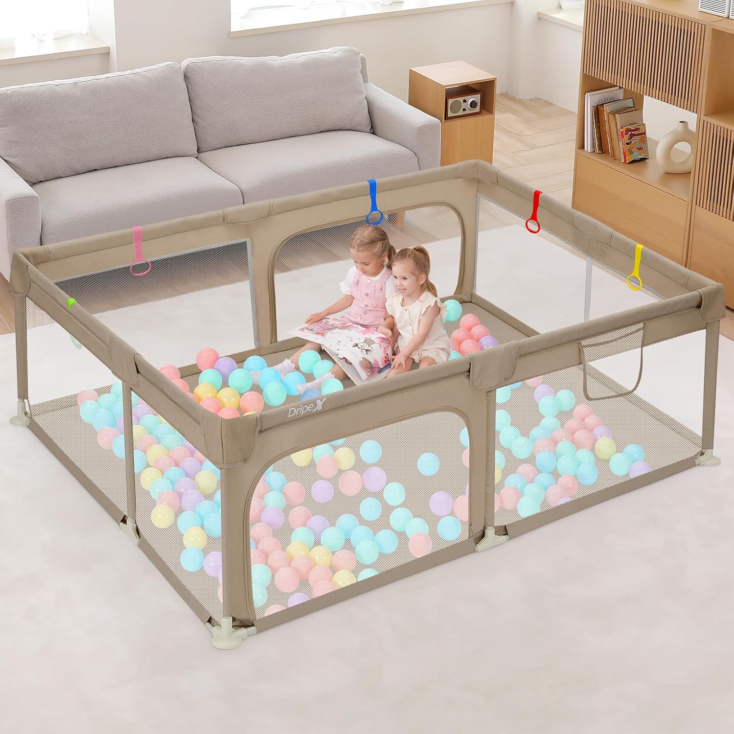 Large Baby Playpen 71in x 47in for Safe Indoor Outdoor Fun