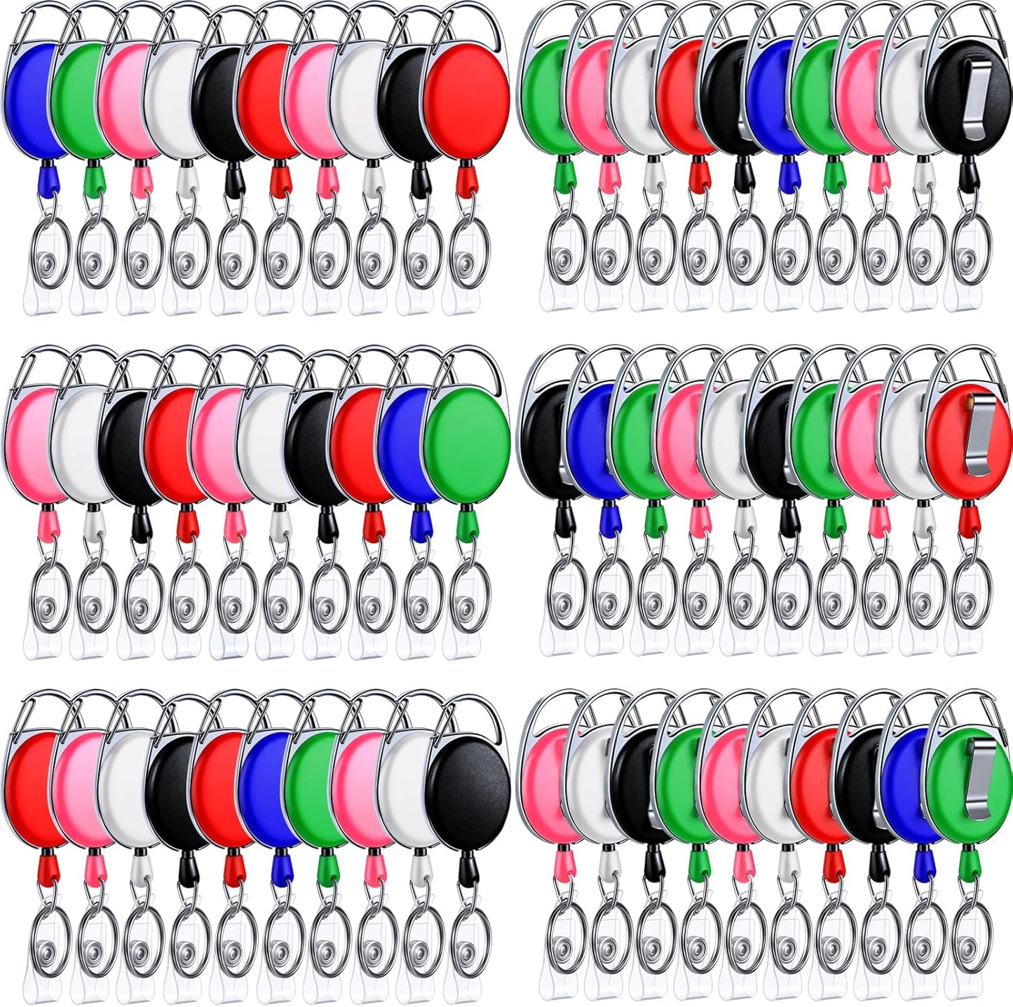 Retractable ID Badge Holder Clips for Office Workers and Nurses