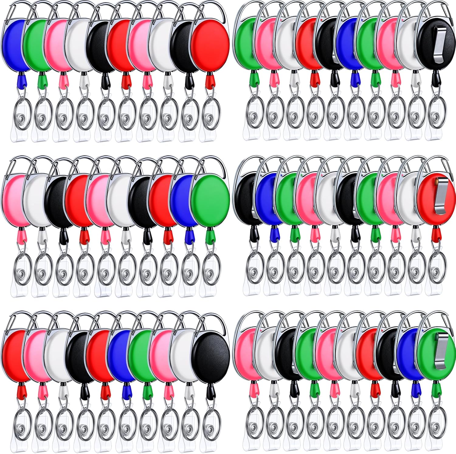 Retractable ID Badge Holder Clips for Office Workers and Nurses