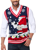 Men's V-Neck Christmas Sweater Vest for Festive Holiday Style