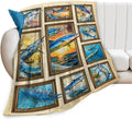 Fishing Blanket Fish Throw Blanket Cozy Plush Fleece Flannel - Soft