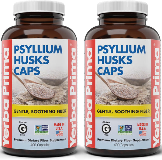 Yerba Prima Psyllium Husks Caps for Regularity Support 400 Count