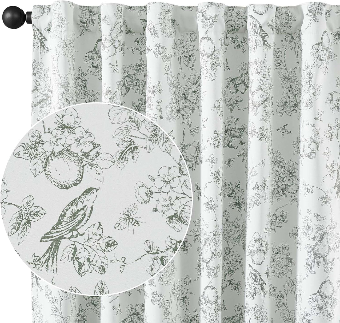 Sage Green Blackout Curtains for Bedroom and Living Room Decor