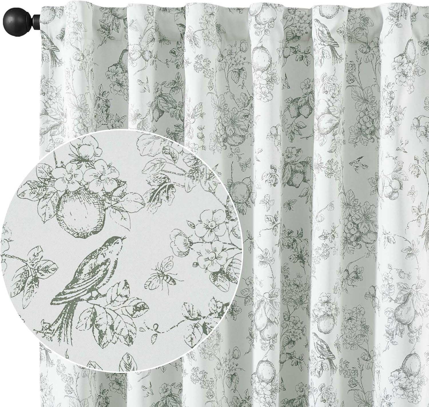 Sage Green Blackout Curtains for Bedroom and Living Room Decor