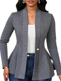 Women Casual Blazers Button Knit Lightweight Business Jacket
