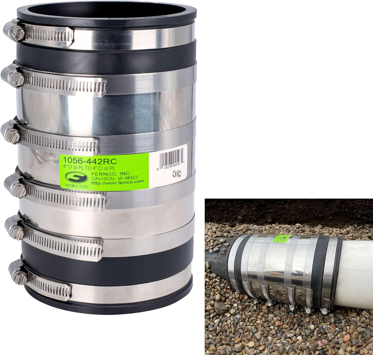 Fernco 4-inch XL Flexible Pipe Coupling for Durable Connections