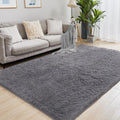 9x12 Grey Fluffy Plush Area Rug - Ultra Soft High Pile Indoor Rug