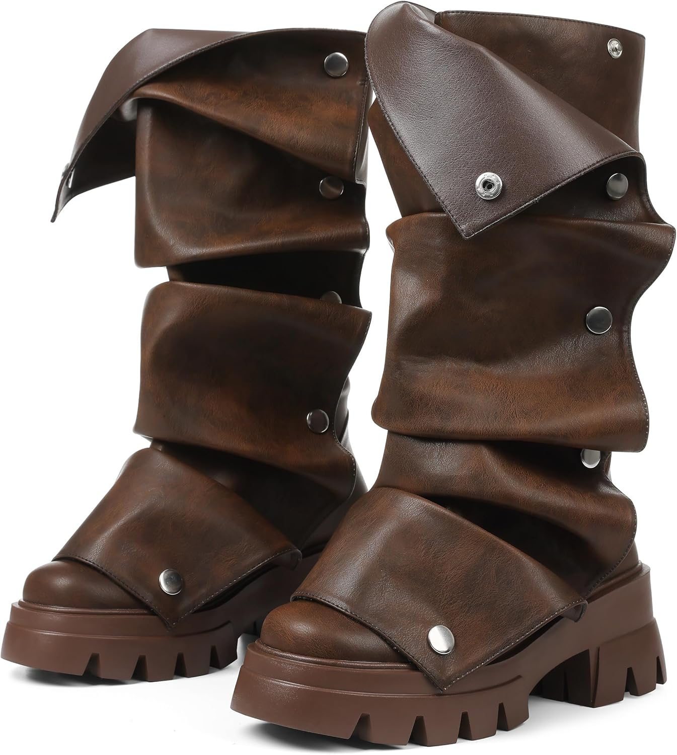 VOMIRA Slouchy Boots for Women - Stylish Fold Over Design