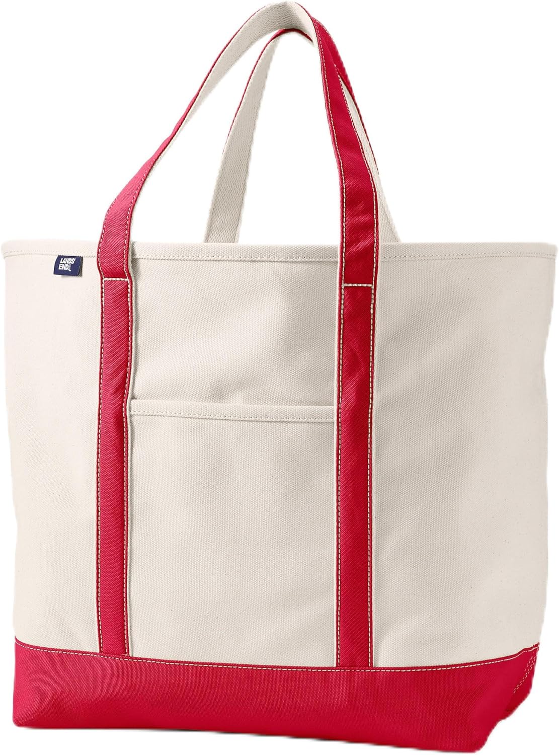 Lands' End Open Top Canvas Tote Bag for Everyday Use and Travel