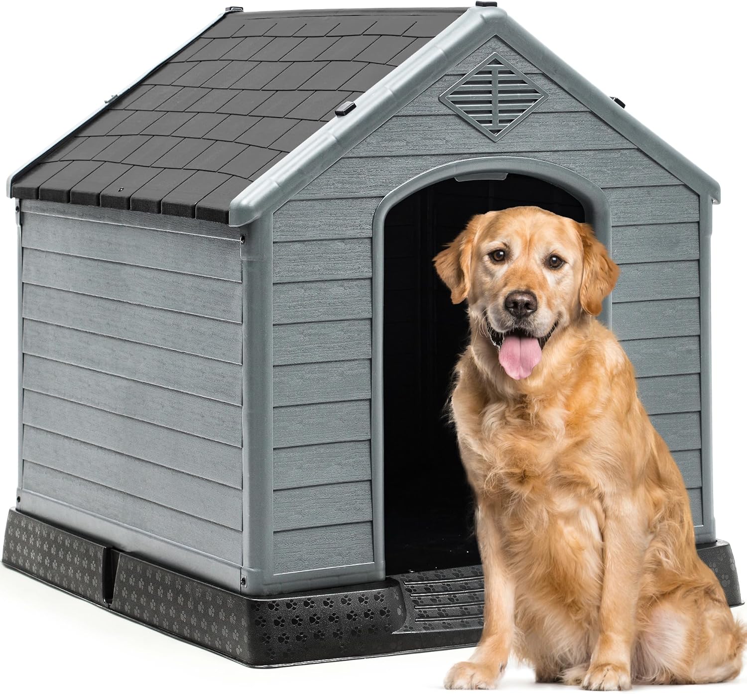 YITAHOME Large Plastic Dog House for Indoor and Outdoor Use