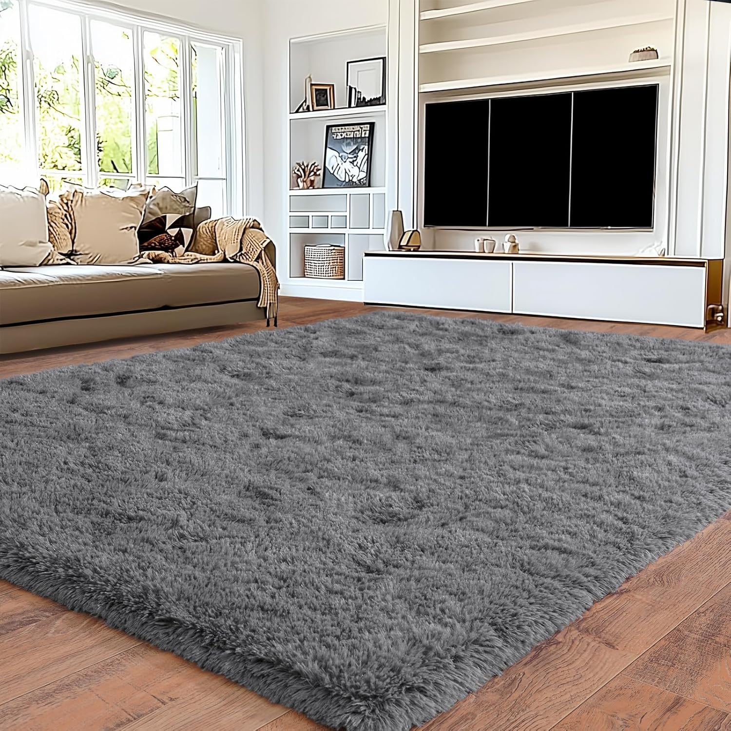 Ultra Soft Fluffy 8x10 Area Rugs for Living Room and Bedroom