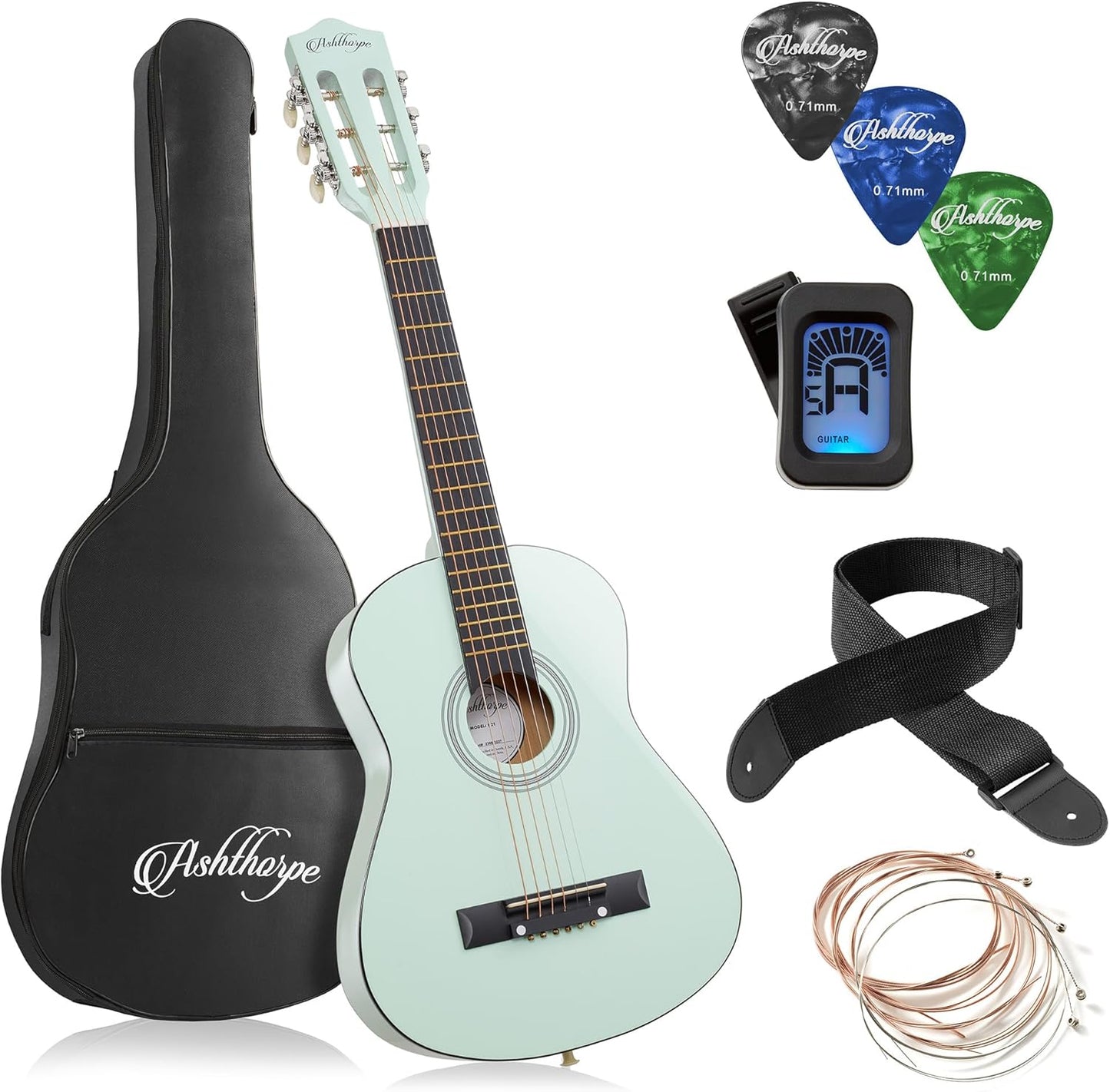 Ashthorpe 30 Acoustic Guitar Kit - Mint Green